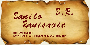 Danilo Ranisavić vizit kartica